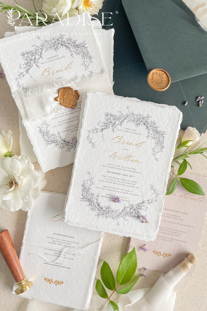 Agathe Handmade Paper Wedding Invitation Sets