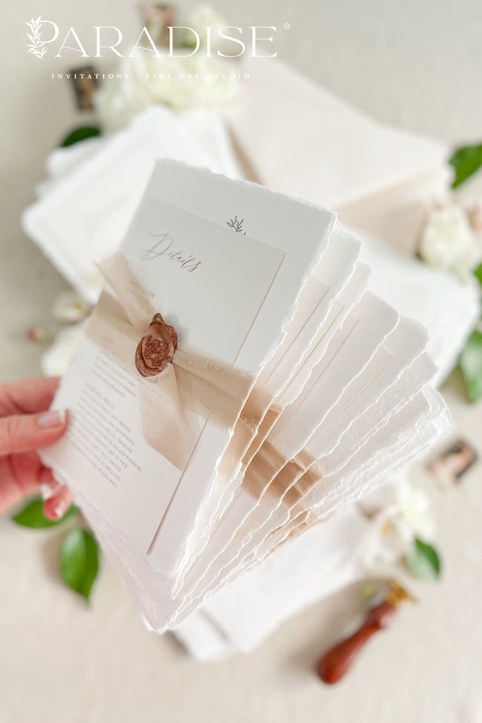 Elaine Handmade Paper Wedding Invitation Sets