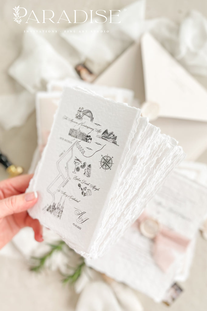 Armandine Handmade Paper Wedding Invitation Sets