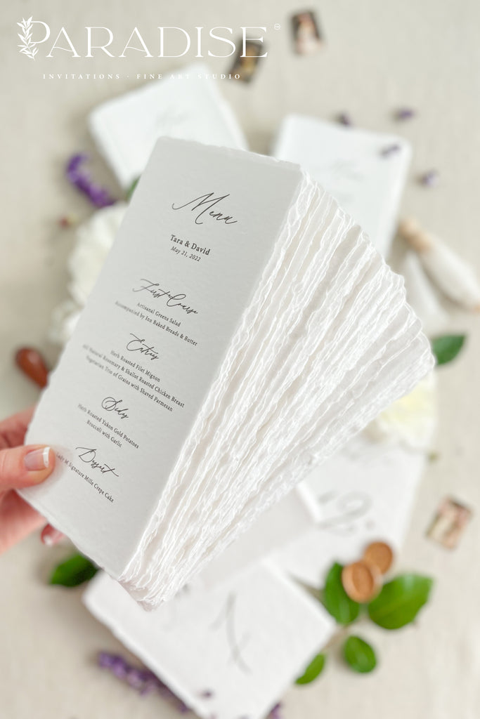 Maelys Handmade Paper Wedding Menus
