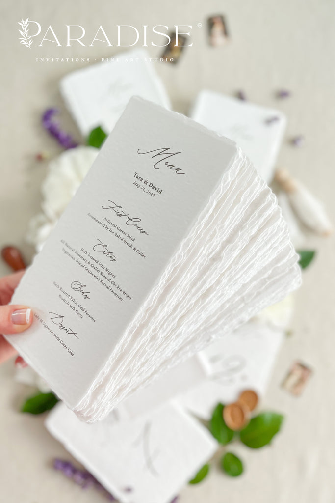 Maelys Handmade Paper Wedding Menus