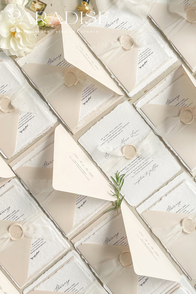 Berthe Handmade Paper Wedding Invitation Sets