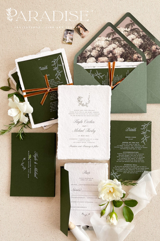 Arlette Handmade Paper Wedding Invitation Sets