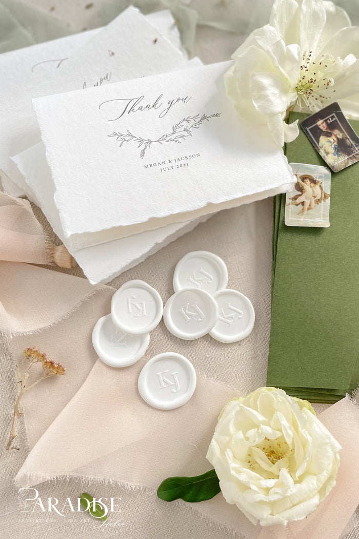 White Wax Seals with Lavender Seeds – Paradise Invitations