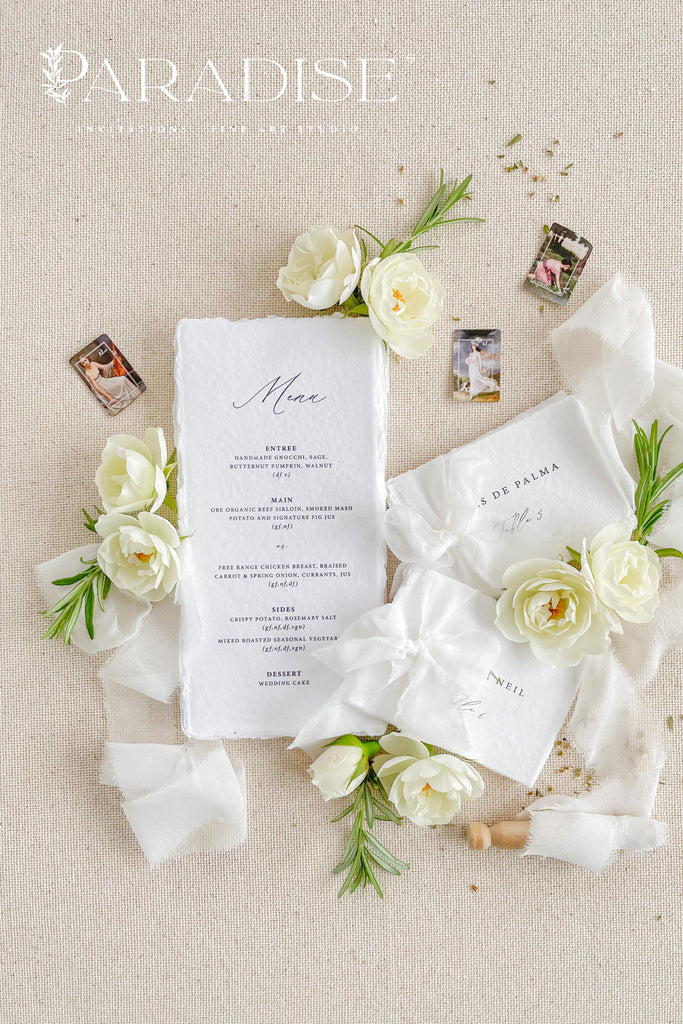 Charleen Handmade Paper Wedding Menus