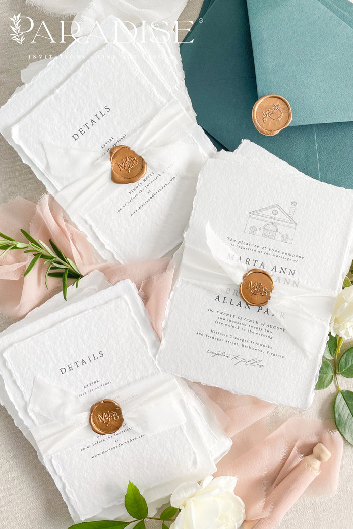 Aida Handmade Paper Wedding Invitation Sets