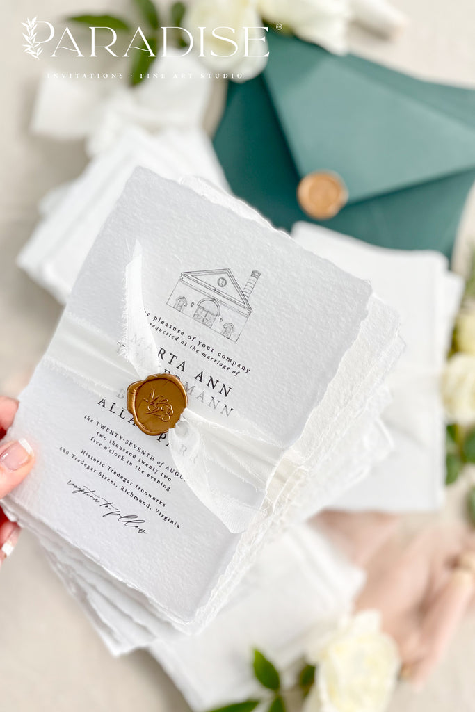 Aida Handmade Paper Wedding Invitation Sets