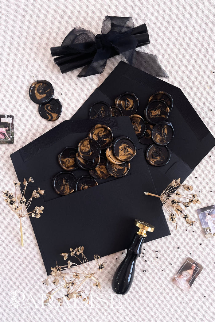 Black and Gold Marble Wax Seals