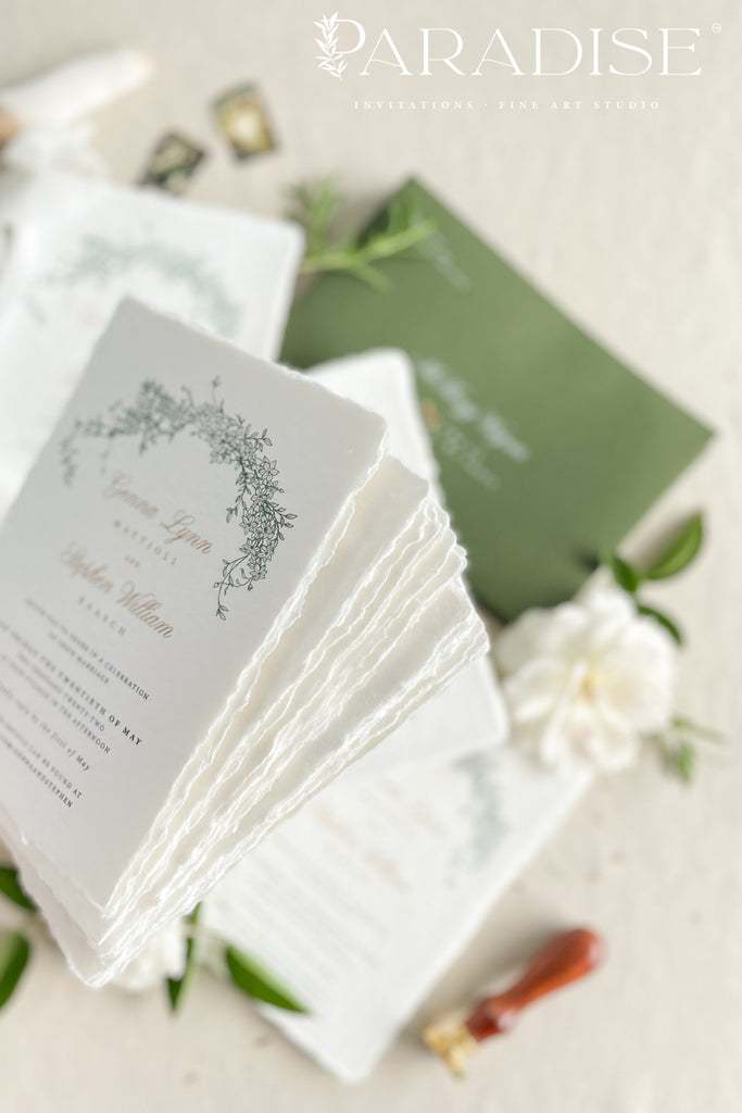 Sienna Handmade Paper Wedding Invitation Sets