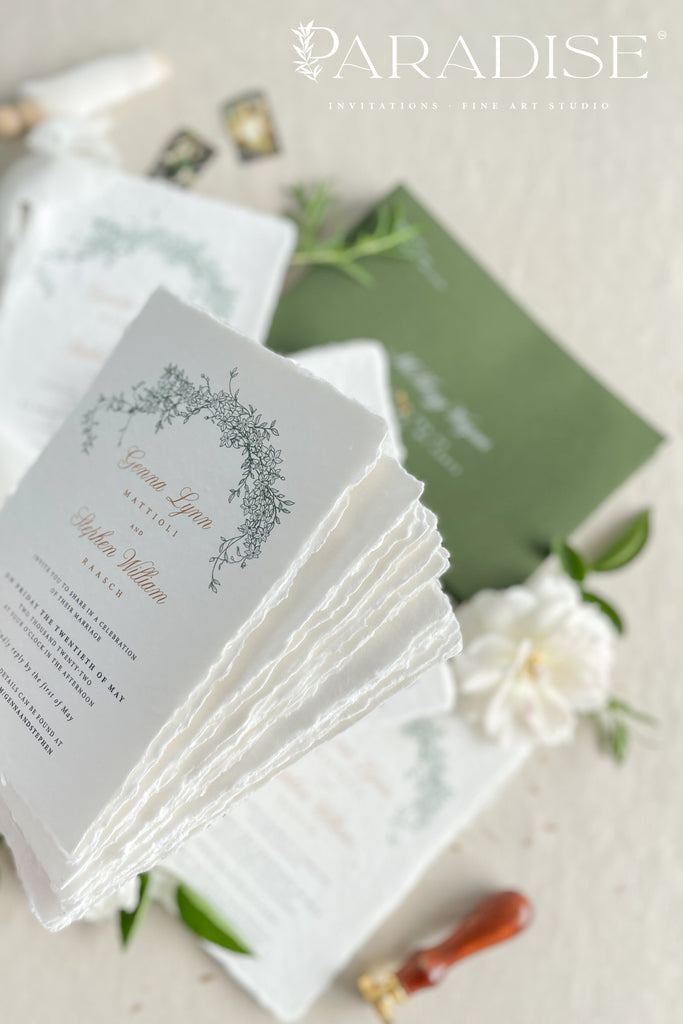 Sienna Handmade Paper Wedding Invitation Sets