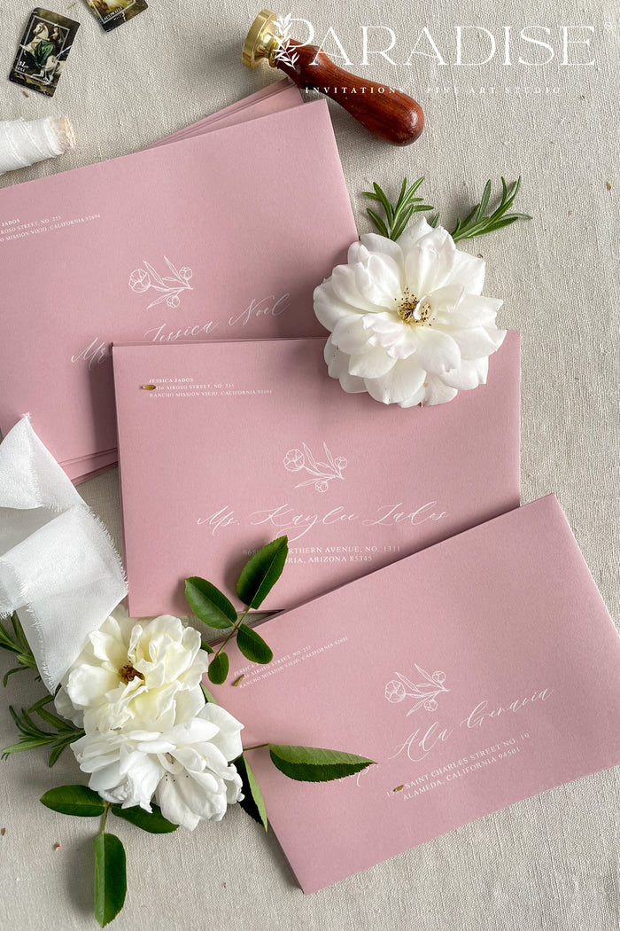 Wild Rose Envelopes and White Ink Printing