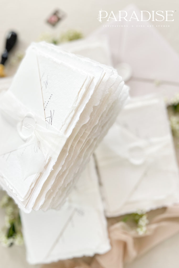 Harper Handmade Paper Wedding Invitation Sets