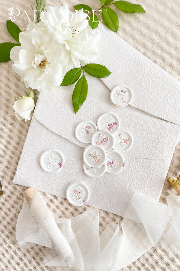 White Wax Seals and Dry Rose Petals