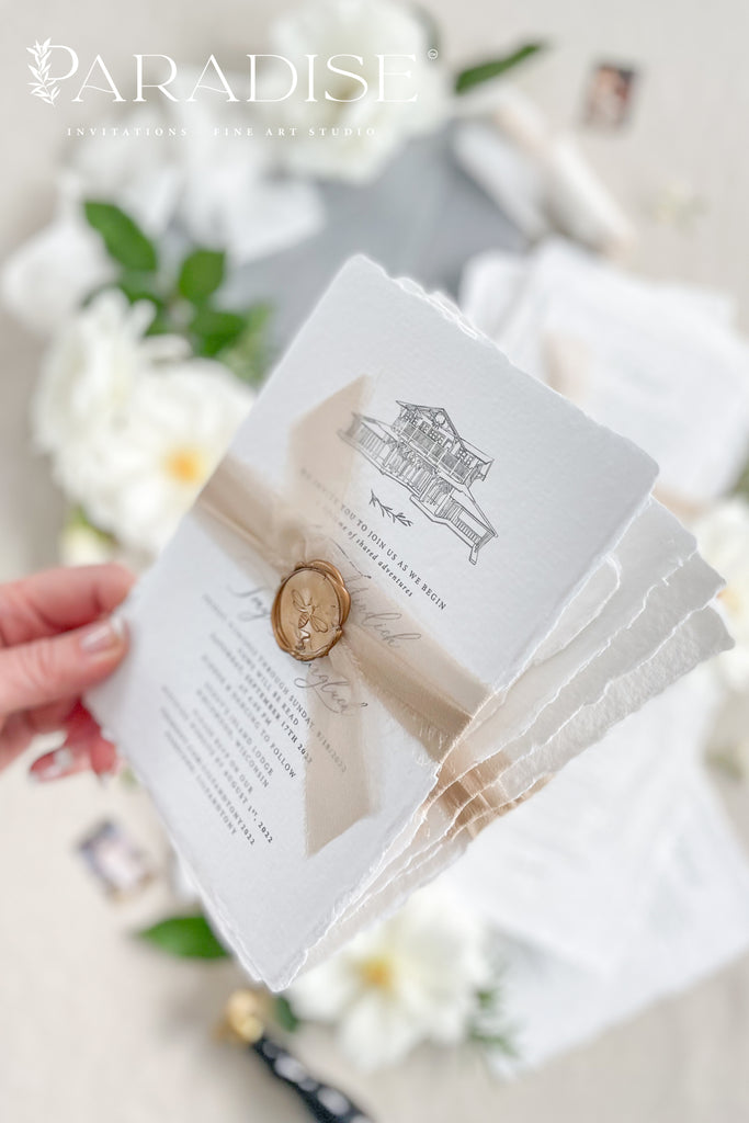 Clara Handmade Paper Wedding Invitation Sets