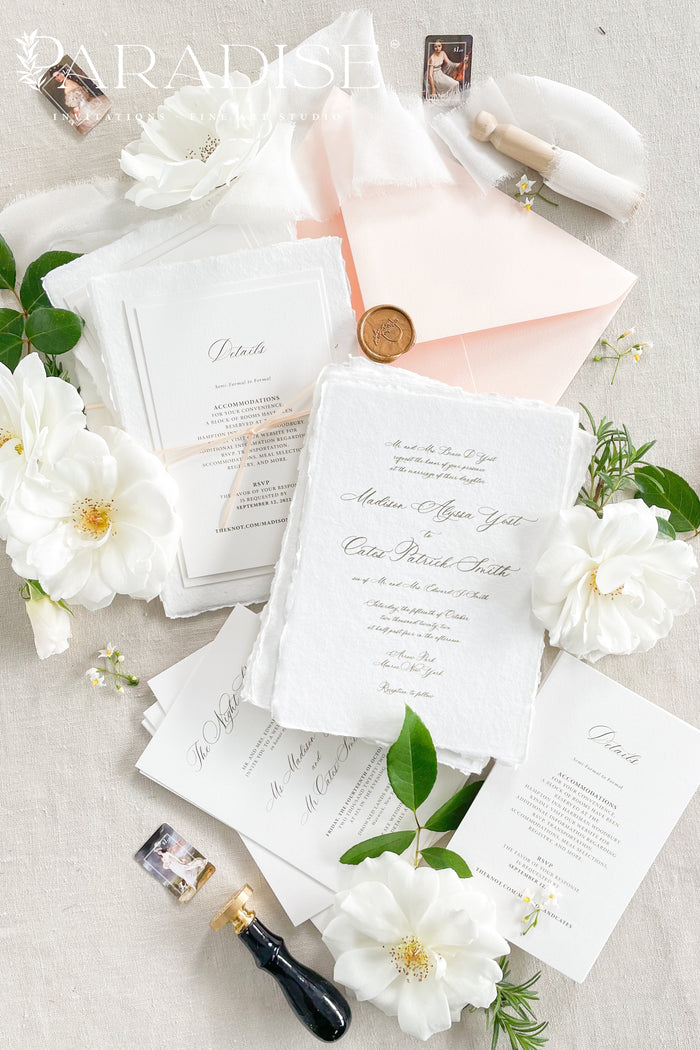 Frederique Handmade Paper Wedding Invitation Sets