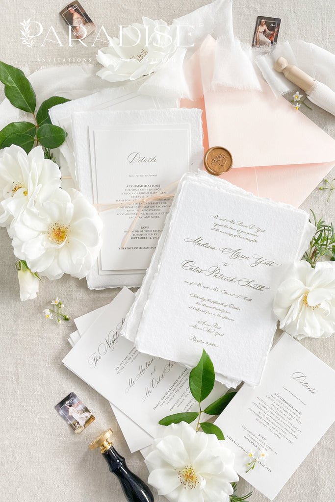 Frederique Handmade Paper Wedding Invitation Sets