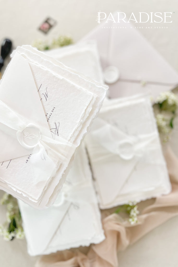 Harper Handmade Paper Wedding Invitation Sets