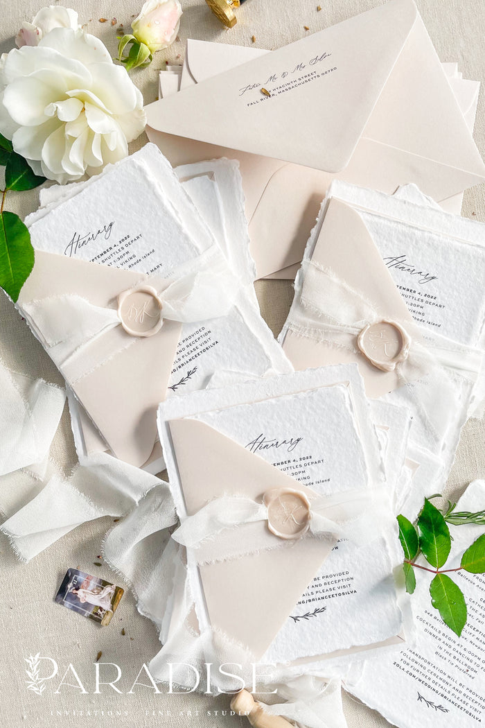Berthe Handmade Paper Wedding Invitation Sets