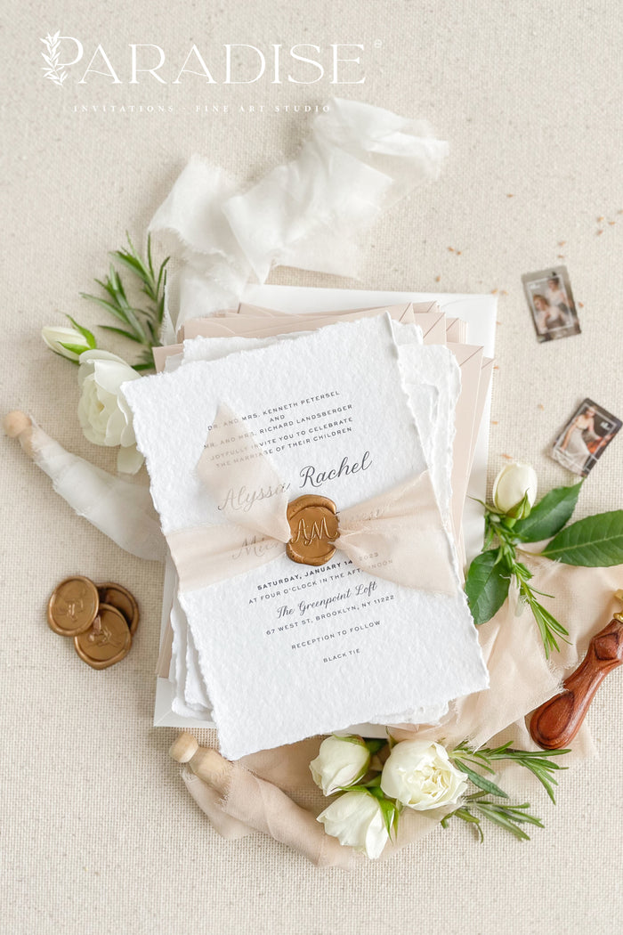 Wedding Invitation Paper, 5x7 Handmade Paper, Cotton Paper