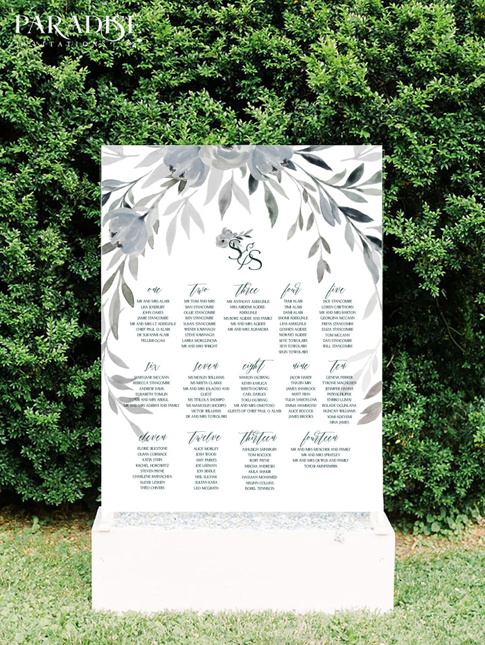 Watercolor Wreath Table Seating Chart