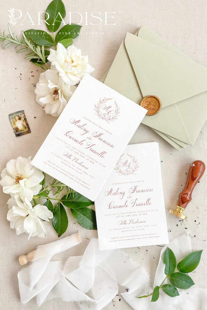 Aimee Wreath Wedding Invitations