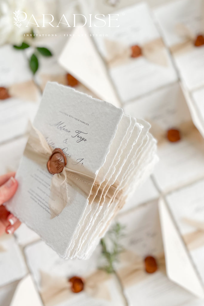 Lune Handmade Paper Wedding Invitation Sets