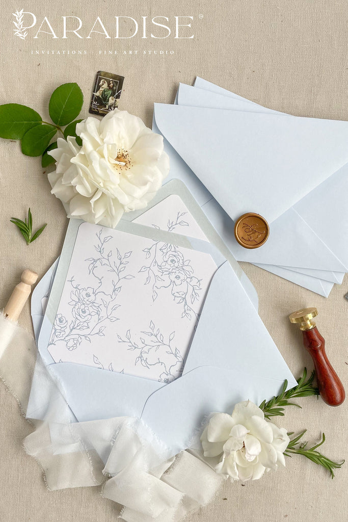 Sky Blue Envelopes and Envelope Liners
