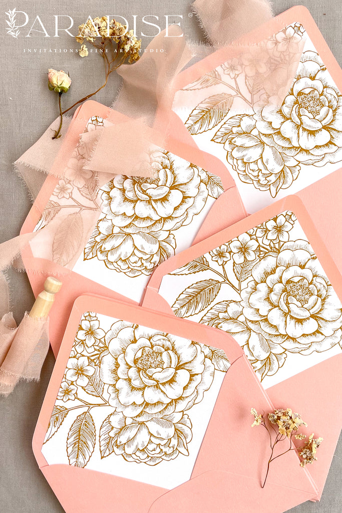 Dusty Pink Envelopes and Floral Liners