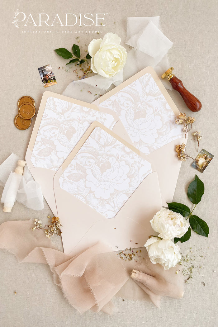 Almond Envelopes and Floral Envelope Liners