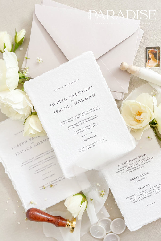 Bella Handmade Paper Wedding Invitation Sets