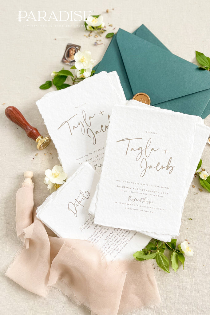 Eden Handmade Paper Wedding Invitation Sets