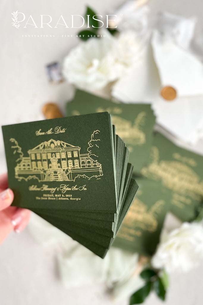 Lina Golden Foil Save the Date Cards