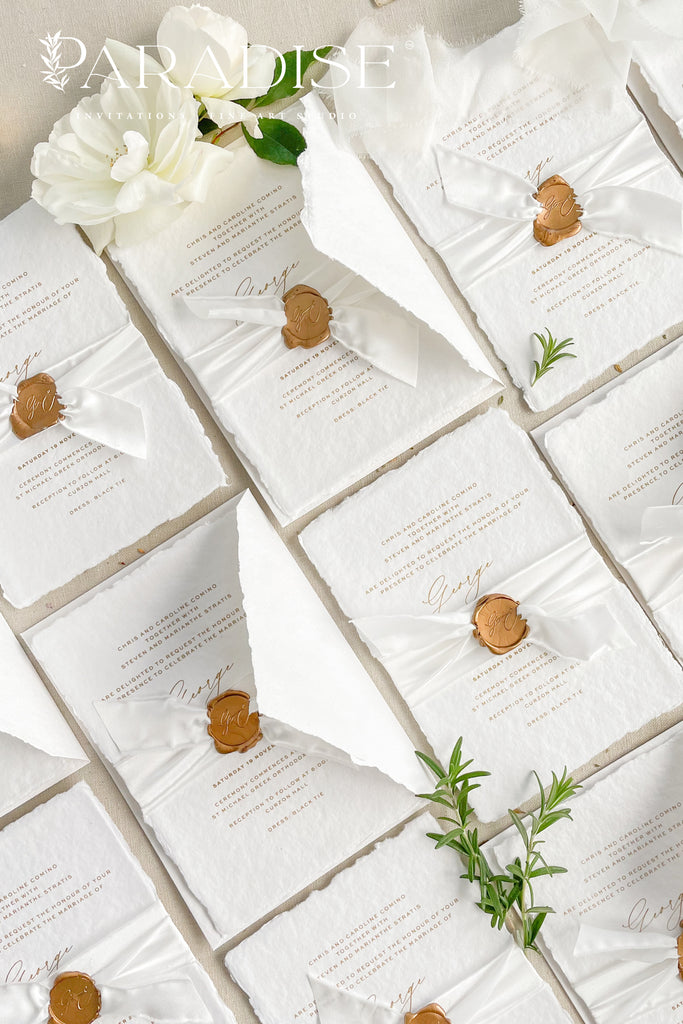 Agnes Handmade Paper Wedding Invitation Sets