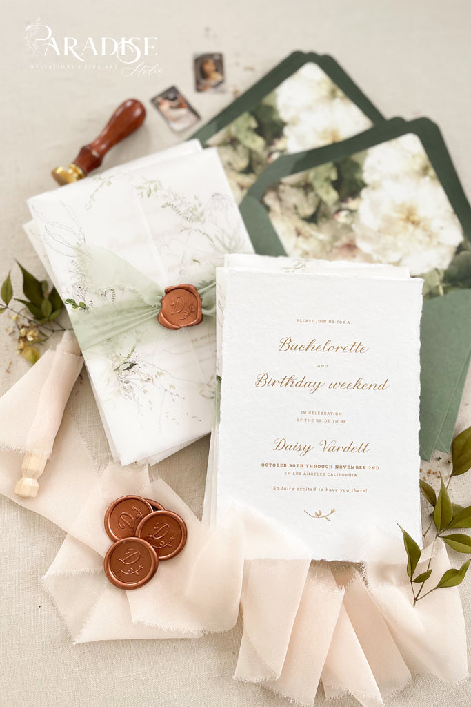 Charlize Handmade Bachelorette Invitation Sets