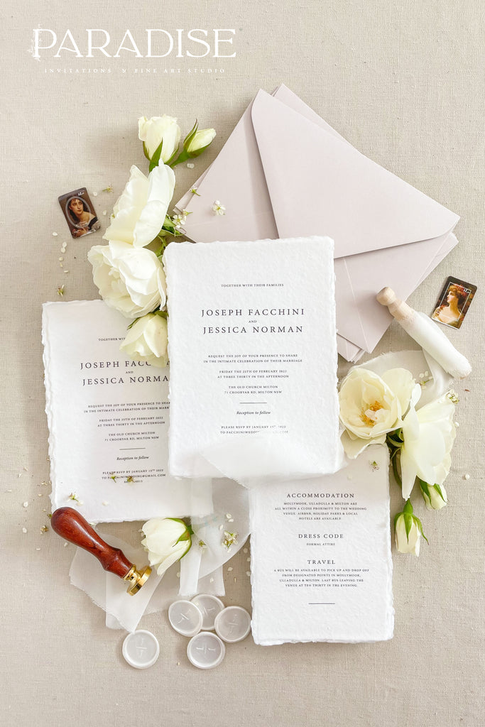 Bella Handmade Paper Wedding Invitation Sets