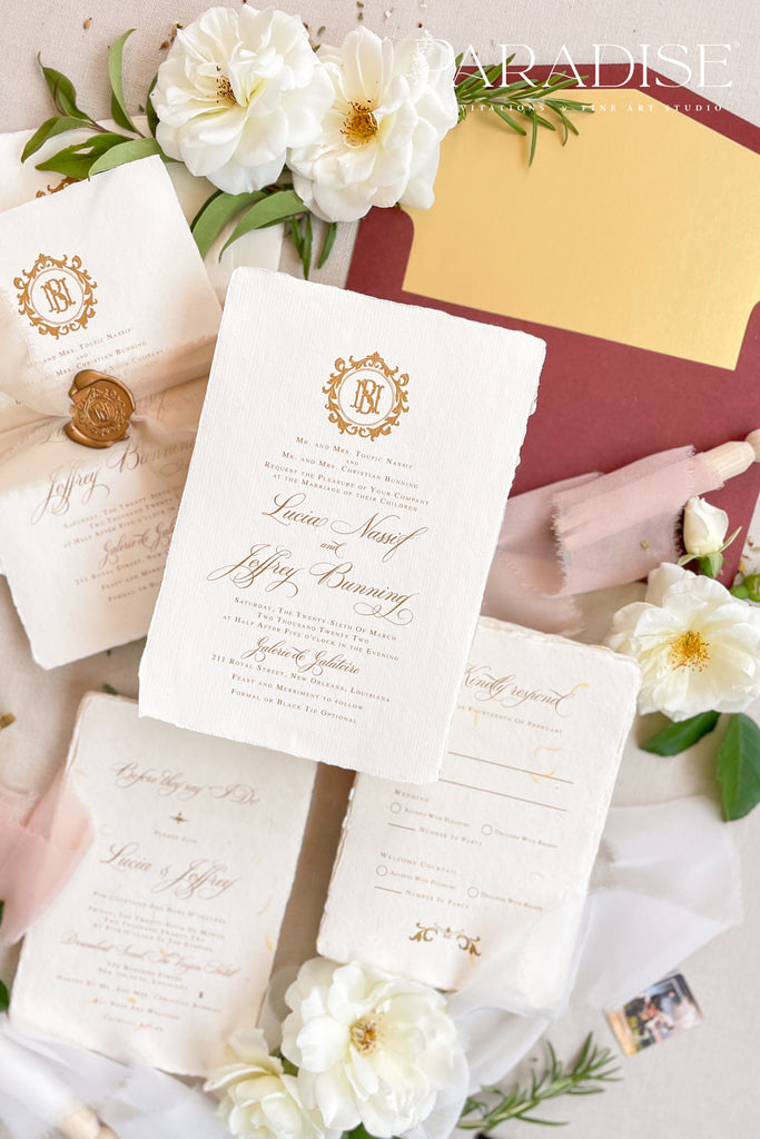 Veronica Handmade Paper Wedding Invitation Sets