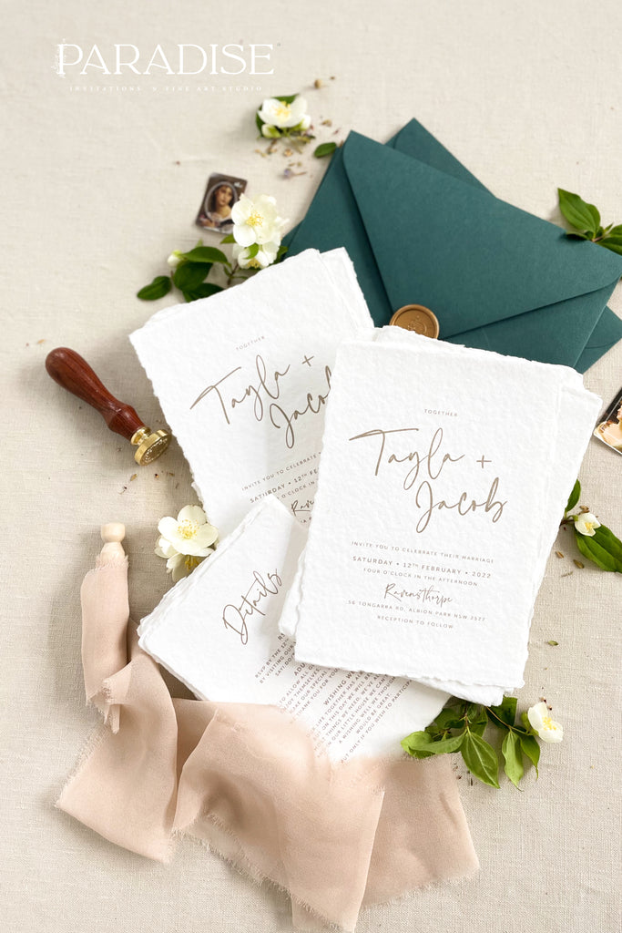 Eden Handmade Paper Wedding Invitation Sets