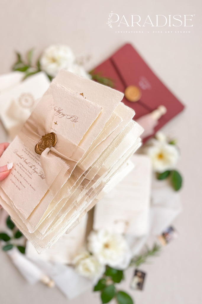 Veronica Handmade Paper Wedding Invitation Sets