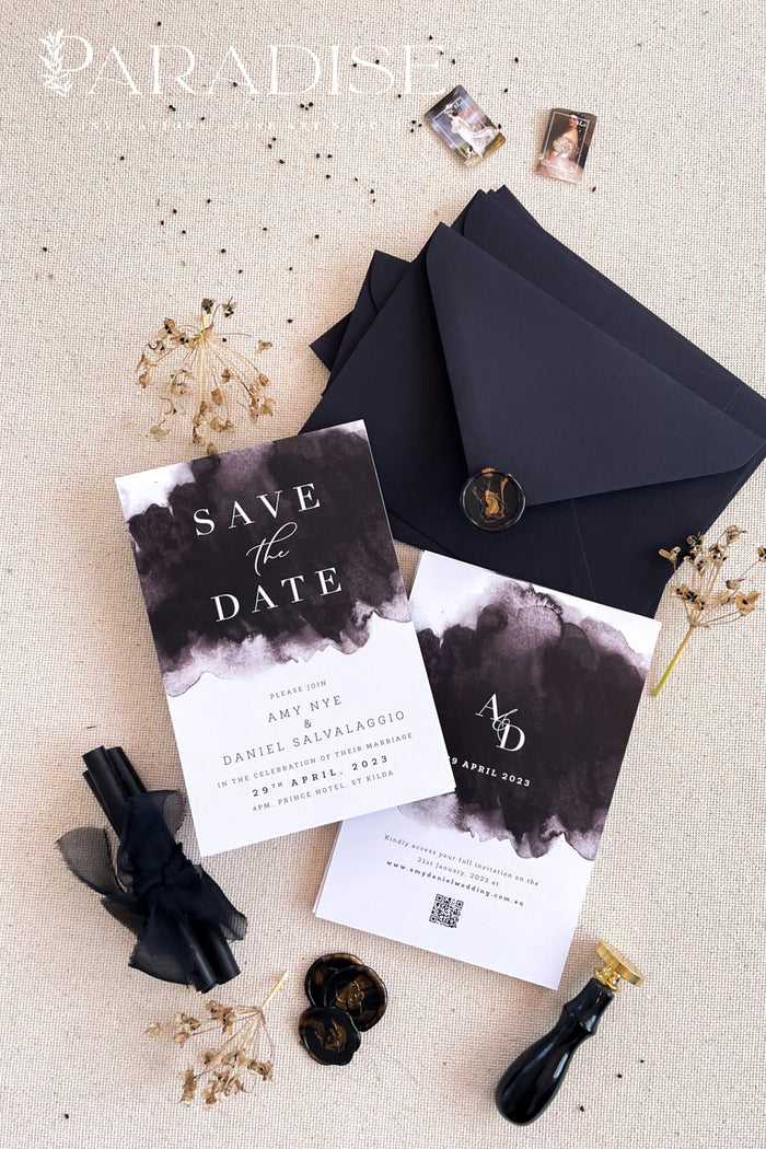 Frances Black and White Save the Date Cards