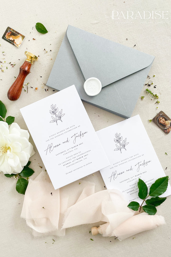 Bernicia Floral Save the Date Cards