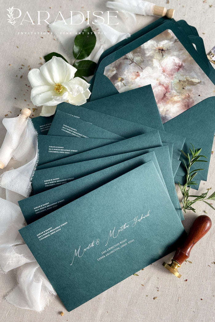 Emerald Envelopes and White Ink Printing, Envelope Liners