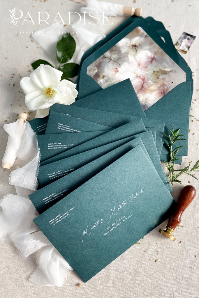 Emerald Envelopes and White Ink Printing, Envelope Liners
