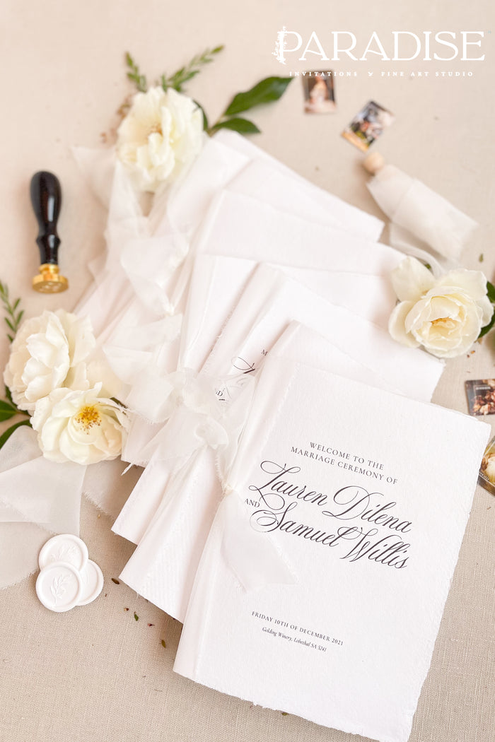 Nyla Handmade Paper Wedding Programs