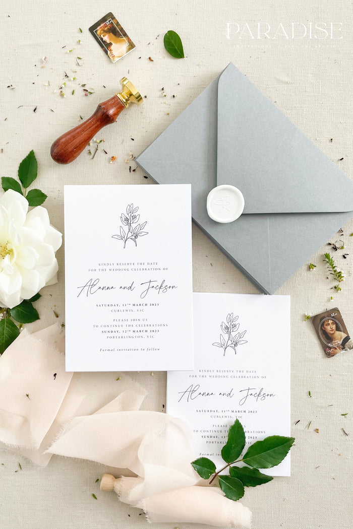 Bernicia Floral Save the Date Cards