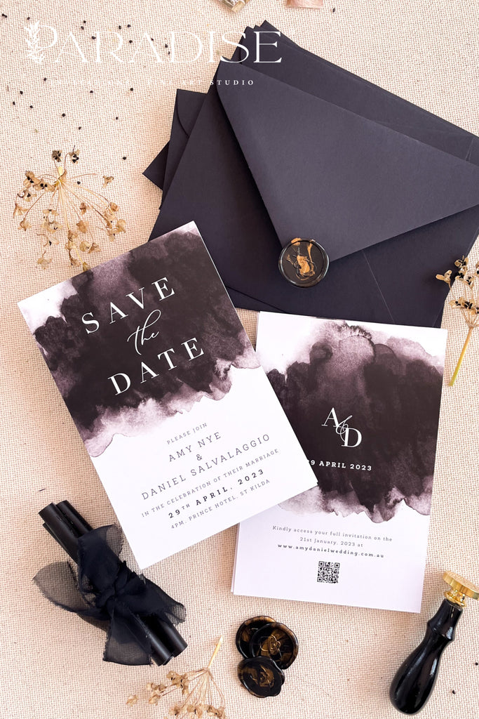 Frances Black and White Save the Date Cards
