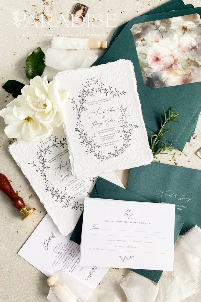Nadine Handmade Paper Wedding Invitation Sets