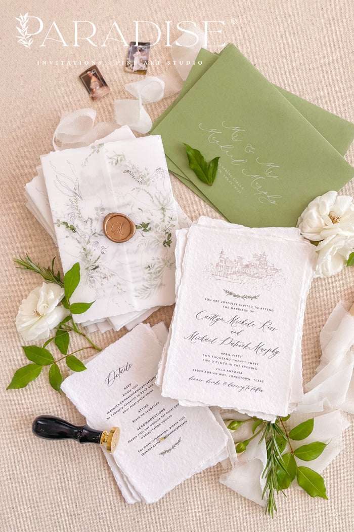 Amabelle Handmade Paper Wedding Invitation Sets