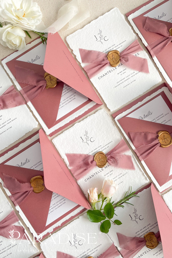 Annabelle Handmade Paper Wedding Invitation Sets