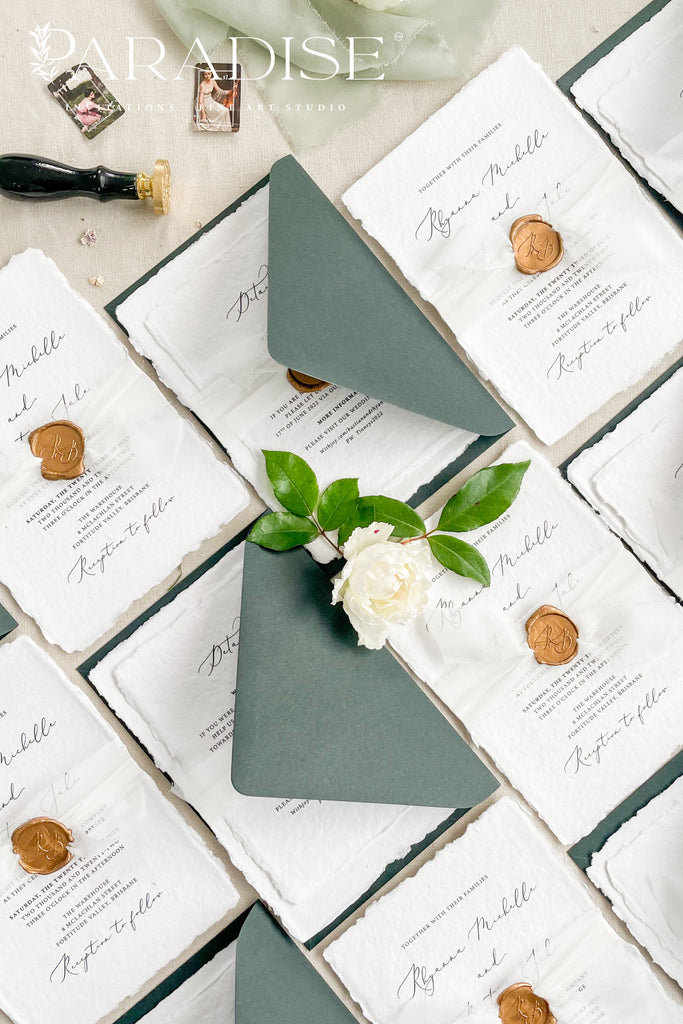 Leonie Handmade Paper Wedding Invitation Sets