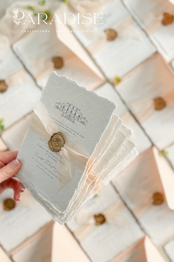 Adalene Handmade Paper Wedding Invitation Sets